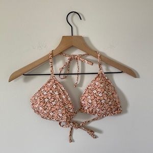 Aerie Floral Bikini Top Size Large